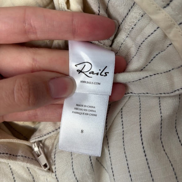 Rails Linen Blend High Rise Ilena Ivory Pinstripe Shorts - Picture 11 of 13